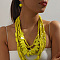Bohemian Style Wood Beaded Multilayer Necklaces & Dangle Earrings Sets, Yellow, 550mm