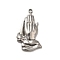 Non-Tarnish 304 Stainless Steel Pendants, Prayer Gesture Charms, Stainless Steel Color, 37x21x4mm, Hole: 2mm