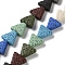 Triangle Dyed Natural Lava Rock Beads Strands, Mixed Color, 13x14x5mm, Hole: 1.2mm, about 31pcs/strand, 15.35''(39cm)