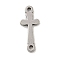 201 Stainless Steel Connector Charms, Religion Cross Links, Stainless Steel Color, 17x7x1mm, Hole: 1.2mm