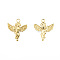 Ion Plating(IP) 201 Stainless Steel Pendants, Angel, Real 18K Gold Plated, 23x20x2.5mm, Hole: 2.5mm