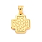 304 Stainless Steel Pendants, Cross Charms, Ion Plating(IP), Golden, 19x15.5x2.5mm, Hole: 4x4.3mm
