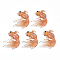 UV Printing Acrylic Pendants, with Spray Paint Bottom, Goldfish, Orange, 30x25x4mm, Hole: 1mm