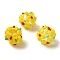 Handmade Lampwork Beads, Flower, Yellow, 11~13mm, Hole: 1.2mm