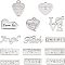 304 Stainless Steel Pendants,  Rectangle with Word, Stainless Steel Color, 74x72x17mm, 14pcs/box