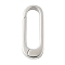 925 Sterling Silver Spring Gate Rings, Rectangle, Platinum, 18x7x2mm