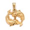 Ion Plating(IP) 304 Stainless Steel Pendants, Textured, Constellation/Zodiac Sign, Pisces, 29x29x3.4mm, Hole: 10x4.5mm
