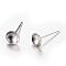 Tarnish Resistant 304 Stainless Steel Stud Earring Findings, Stainless Steel Color, 6mm, Pin: 0.8mm