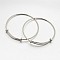Adjustable Brass Bangles Making, Nickel Free, Platinum, 2-1/2 inch(64mm)