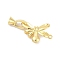 Brass Fold Over Clasps, Cadmium Free & Nickel Free & Lead Free, Bowknot, Real 18K Gold Plated, 32mm