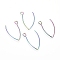Ion Plating(IP) 304 Stainless Steel Earring Hooks, with Horizontal Loop, Rainbow Color, 26x15.5mm, Hole: 2.5mm, 20 Gauge, Pin: 0.8mm