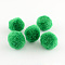 DIY Doll Craft Pom Pom Yarn Pom Pom Balls, Green, 25mm, about 500pcs/bag