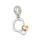 Brass European Dangle Charms, Heart Letter Large Hole Pendants, Platinum & Golden, Letter Q, 25.5~30.5mm, Hole: 6mm