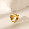 Stainless Steel Cuff Rings for Women, Real 18K Gold Plated, 18.4mm, Inner Diameter: 22.5mm