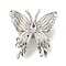 Brass Cubic Zirconia Beads, Long-Lasting Plated, Lead Free & Cadmium Free, Butterfly, Platinum, 23x21x7mm, Hole: 3mm