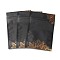 Plastic Zip Lock Bag, Storage Bags, Self Seal Bag, with Top Seal, Matt, Black, Leaf Pattern, 12x8x0.2cm, Unilateral Thickness: 3.1 Mil(0.08mm), about 95~100pcs/bag.