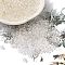 Transparent Colours Glass Round Beads, with Glitter Powder, Round Hole, Floral White, 4x3mm, Hole: 1.4mm, about 4500pcs/pound
