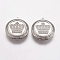 Tarnish Resistant 304 Stainless Steel Locket Pendants, Flat Round with Crown, Stainless Steel Color, 31x36x9mm, Hole: 2mm, 23mm inner diameter