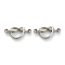 Non-Tarnish 304 Stainless Steel Links Connectors, Heart, Stainless Steel Color, 8.5x17.5x3mm, Hole: 1mm