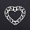 Non-Tarnish 201 Stainless Steel Pendants, Filigree Joiners Findings, Laser Cut, Heart, Stainless Steel Color, 17x19x1mm, Hole: 2mm