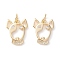 Brass Micro Pave Clear Cubic Zirconia Pendants, Cadmium Free & Lead Free, Real 18K Gold Plated, Bull Terrier, Real 18K Gold Plated, 16x12x2mm, Hole: 3.5mm