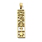 304 Stainless Steel Pendants, Rectangle Charm, Golden, 34x8x1.4mm, Hole: 5.5x3mm