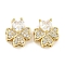 Brass with Clear Cubic Zirconia Charms, Cadmium Free & Nickel Free & Lead Free, Heart, Real 18K Gold Plated, 11x10x5mm, Hole: 3x1.5mm