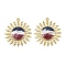 304 Stainless Steel Enamel Pendants, Ion Plating(IP), Sun Charms, Real 18K Gold Plated, Colorful, 34.5x31x3mm, Hole: 1.8mm