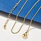 Brass Curb Chain Necklaces for Women, With 304 Stainless Steel Lobster Clasp, Rack Plating Lead Free & Cadmium Free, Long-Lasting Plated, Real 18K Gold Plated, 17.76 inch(45.1cm)