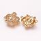 Brass Micro Pave Cubic Zirconia Links, Crown, Golden, 14x18x2mm, Hole: 1.5mm