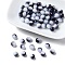 Two Tone Opaque Baking Painted Glass Beads Strands, Round, Prussian Blue, 8x7mm, Hole: 1.2mm, about 100~102pcs/strand, 29.53~30.12 inch(75~76.5cm)