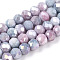 Faceted Electroplated Glass Beads Strands, AB Color Plated, Abacus, Light Blue, 8~8.5x6~6.5mm, Hole: 1.4mm, about 62~63pcs/strand, 39~40cm