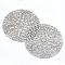 304 Stainless Steel Filigree Joiners, Flat Round, Stainless Steel Color, 42x0.5mm, about 95~110pcs/bag
