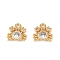Ocean Theme Brass Micro Pave Cubic Zirconia Charms, Long-Lasting Plated, Nickel Free, Real 18K Gold Plated, Crab, 10x11x3mm, Hole: 1.6mm