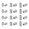 42Pcs 3 Style 303 Stainless Steel Beads, Grooved Column, Stainless Steel Color, 8.2~11.3x6~8mm, Hole: 2.8~4mm, 14pcs/style