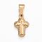 304 Stainless Steel Pendants, Cross, Golden, 20x13x3mm, Hole: 9x5mm