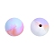Round Food Grade Silicone Beads, DIY Necklaces Making, Sky Blue, 15mm