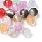 Two Tone Resin Beads, Round, with Glitter Powder, Mixed Color, 8mm, Hole: 1.8mm