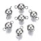 Tarnish Resistant 201 Stainless Steel Links Connectors, Round, Stainless Steel Color, 14.5x7.5mm, Hole: 2mm