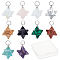 SUNNYCLUE 1 Box 10Pcs Chakra Merkaba Star Stone Pendants Semi-Precious Healing Gemstone Chakra Charms Quartz Pendant Bulk for Adults DIY Choker Necklace Jewelry Making Crafts Supplies
