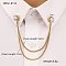 304 Stainless Steel Pave Cubic Zirconia Round Hanging Chain Brooch, Golden, Clear, 170mm, Brooch: 10mm