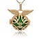 Golden Tone Brass Cage Pendants, Hollow Round with Wing, with No Hole Spray Painted Brass Round Ball Beads, Green, 26x29x20mm, Hole: 3x8mm