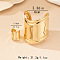 Alloy Wide Cuff Bangles & Cuff Rings Set, Golden, Inner Diameter: 60mm