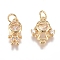 Brass Micro Pave Cubic Zirconia Pendants, with Jump Ring, Long-Lasting Plated, Boy/Girl, Clear, Golden, Boy: 11.5x5.5x4mm, Girl: 11.5x9.5x3mm, Hole: 3mm