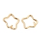 Brass Open Linking Rings, Cadmium Free & Nickel Free & Lead Free, Star Rings, Real 18K Gold Plated, 24 Gauge, 8x8x0.5mm, Inner Diameter: 6mm