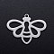 Tarnish Resistant 201 Stainless Steel Pendants, Bees, Stainless Steel Color, 19x24.5x1mm, Hole: 1.4mm