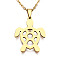 201 Stainless Steel Pendants Necklaces, with Cable Chains and Lobster Claw Clasps, Turtle, Golden, 17.71 inch(45cm), 1.5mm
