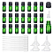24 Sets Empty Glass Essential Oil Bottles, with Dropping Plug, 10Pcs Plastic Dropper & 4Pcs Funnel Hopper, Dark Green, Finished: 2.2x5.4cm, Capacity: 5ml(0.17fl. oz)