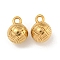 Ion Plating(IP) 304 Stainless Steel Charms, Round Charm, Real 18K Gold Plated, 12.5x9x9mm, Hole: 2mm