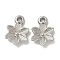 Anti-Tarnish 304 Stainless Steel Pendants, Flower Charm, Stainless Steel Color, 17.5x12x3mm, Hole: 2mm
